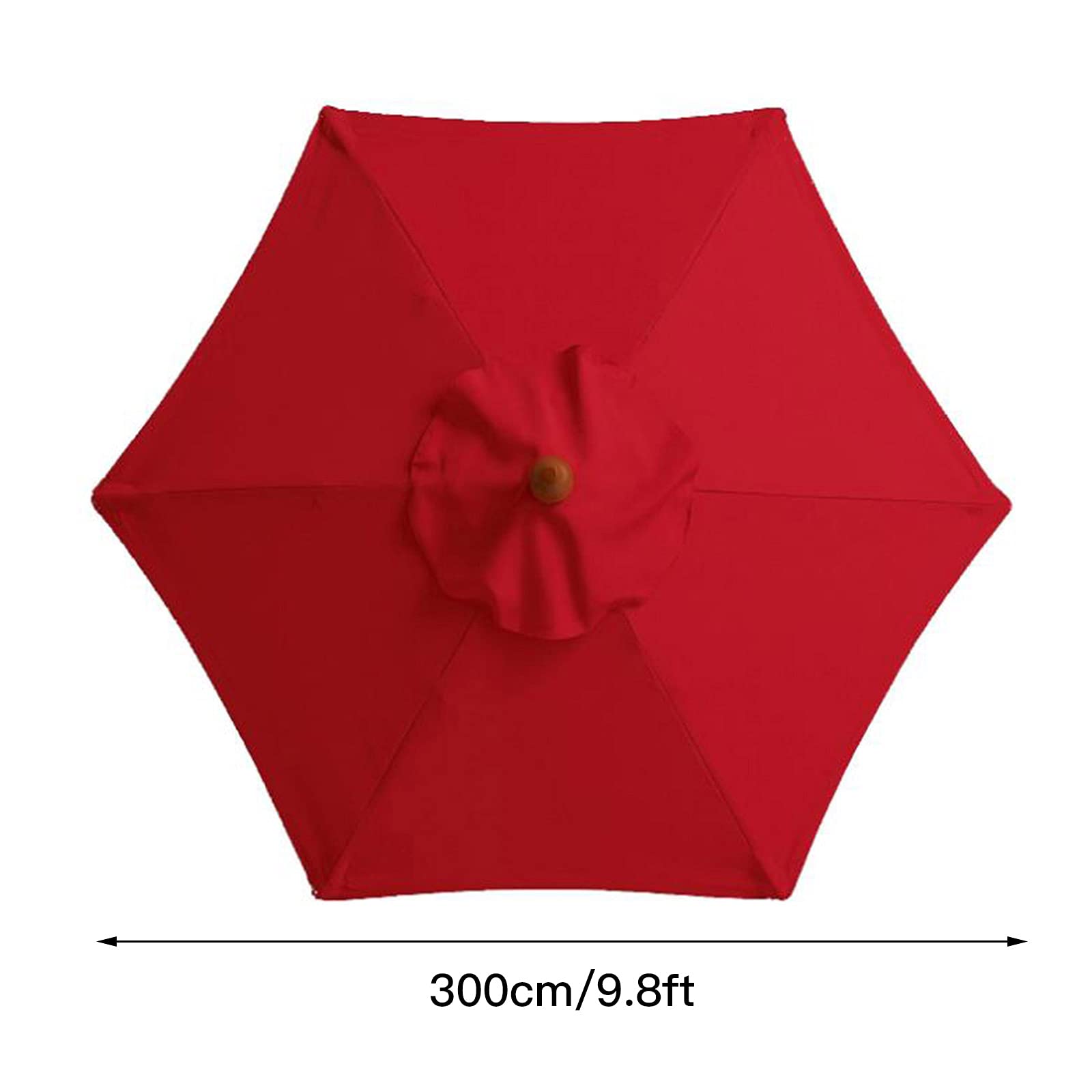 Umbrella Cloth, Umbrella Outdoor Table Umbrellas, Outdoor Courtyard Umbrella Replacement, 6 Bone Garden Column Umbrella Cloth, Sunshade Polyester Umbrella Surface for Garden Deck Backyard Pool(Red)