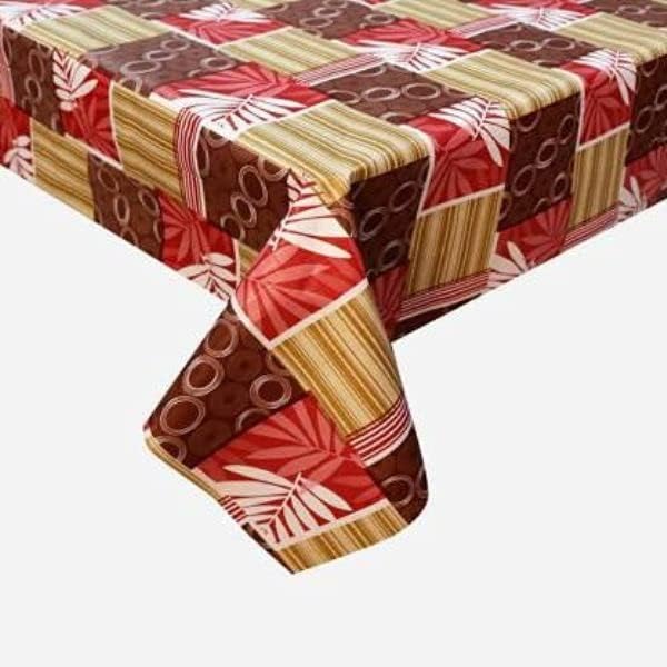 CRAFT CITY PVC 6 Seater Dining Table Cover|Waterproof & Heat Resistant (40 by 54, Red)