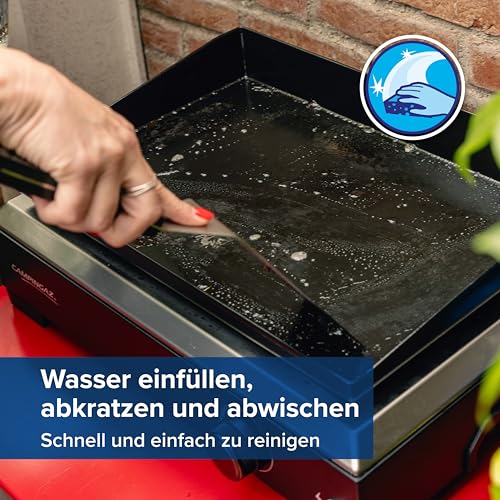 Campingaz Othello 1 CV Gas-Plancha-Grillplatte | 2,8 kW Kochplatte |Tragbarer Tischgrill |Emaillierte Stahloberfläche | Brenner mit BlueFlame-Technologie für mediterranes Grillen |Einfache Reinigung