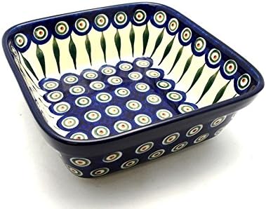 Polish Pottery Baker - Square - Peacock