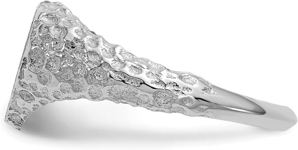 JewelryWeb 14k White Gold Polished Signet Ring Size 5 Ring for Women - Image 4