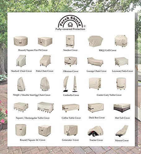 Porch Shield Patio Coffee Table Cover - Waterproof Outdoor Furniture Rectangular Small Table Covers 40 X 22 Inch, Beige #TOP6