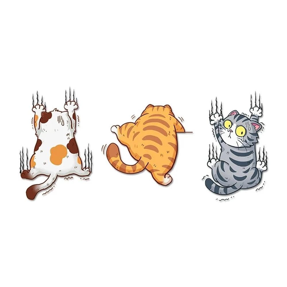 Pet Cat Car Sticker Climbing Cats Animal Styling Stickers Decoration Car Body Creative Decals Decor Accessories(M)