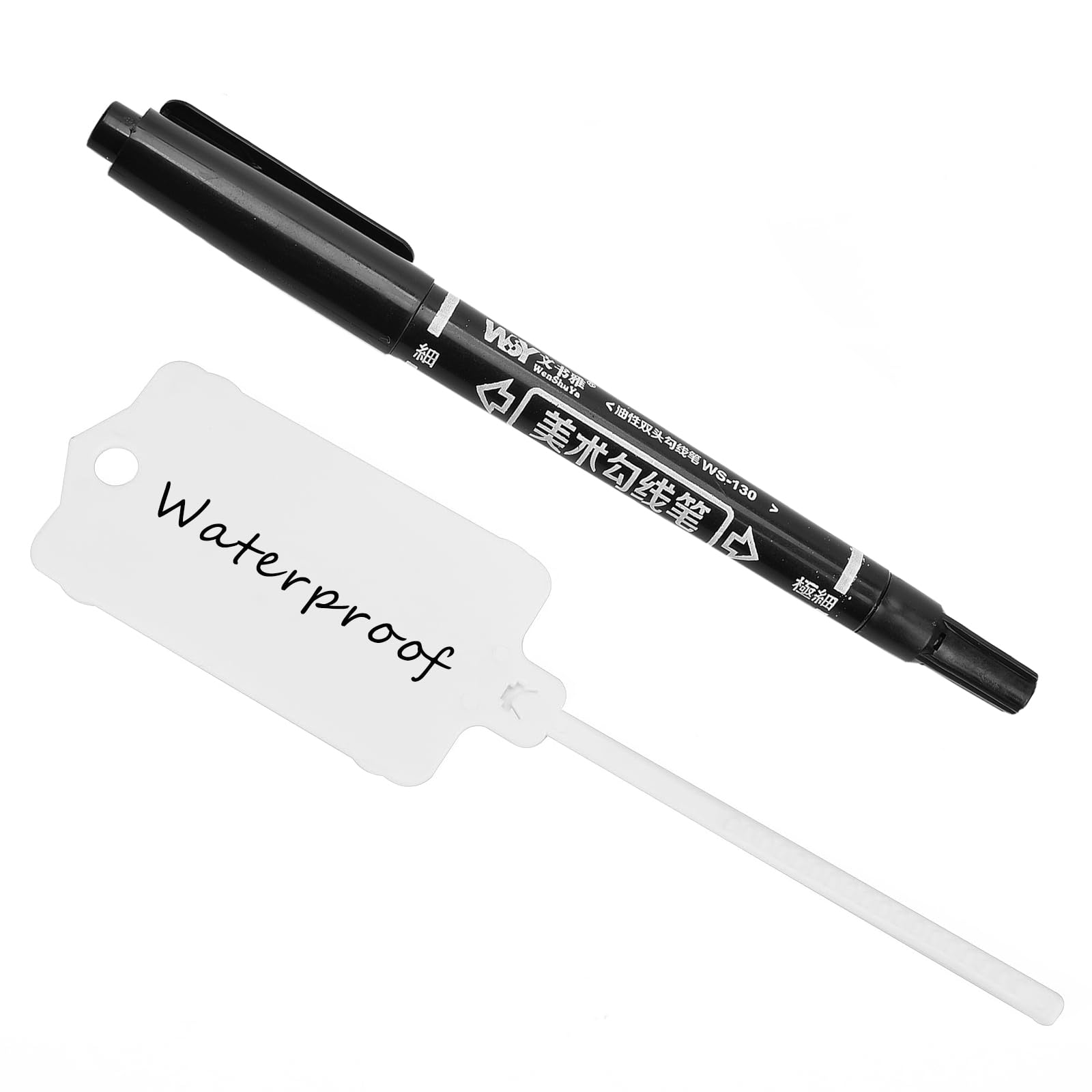 Plastic Shipping Tags Waterproof Labels Security Tamper Seals Writable Hanging Tag Sealing Strap with Marker Pen for Keys, Bag, Luggage, Shop,