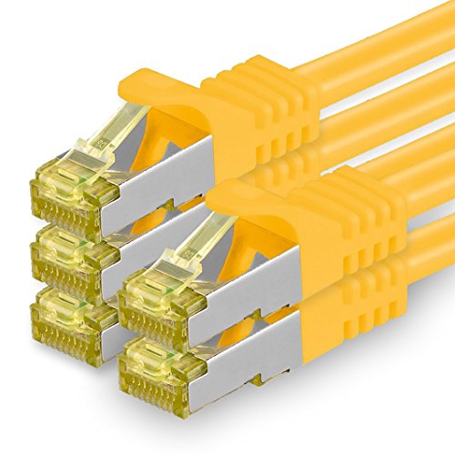 Cat.7 Patch Cable Set, S/FTP (PiMF) Ethernet LAN Network Cables, 10 Gigabits/10000 Mbps, High Speed