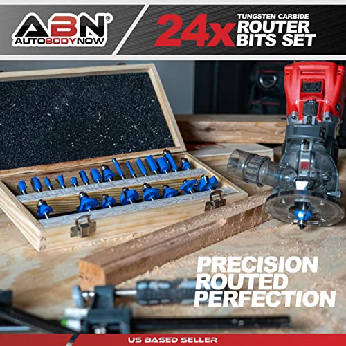 Abn Tungsten Carbide Router Bit Set - 24 Piece Router Set 1/4In Shanks - For Beginners To Commercial Users #TOP4
