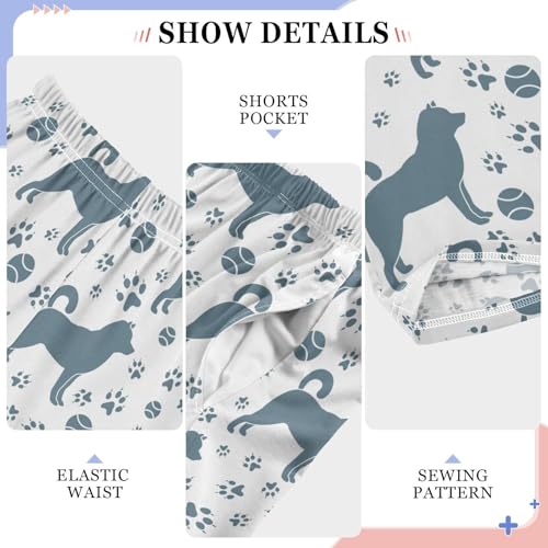 Boys' Pants Dalmatian Dogs Paws Tennis Ball Long Bottoms Jogger Pants Elastic Waist Trousers with Pockets S-XL4