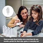 6 Pack Travel Size Bottles, 50ml TSA-Approved Refillable Containers with Clips, Leakproof Squeeze Bottles for Hand Sanitizer, Shampoo, Toiletries, Portable Clear Plastic Travel Essentials
