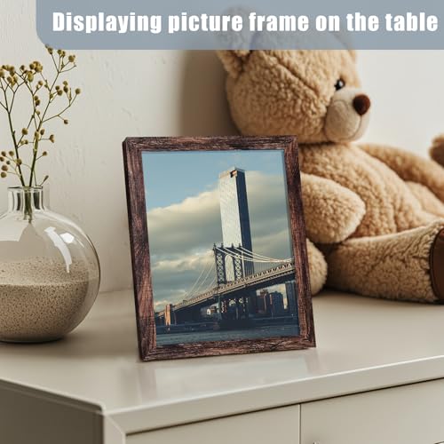 Image of LUCKYLIFE 4x6 Picture Frame Brown for Wall Mounting or Tabletop Display, 2 Pack