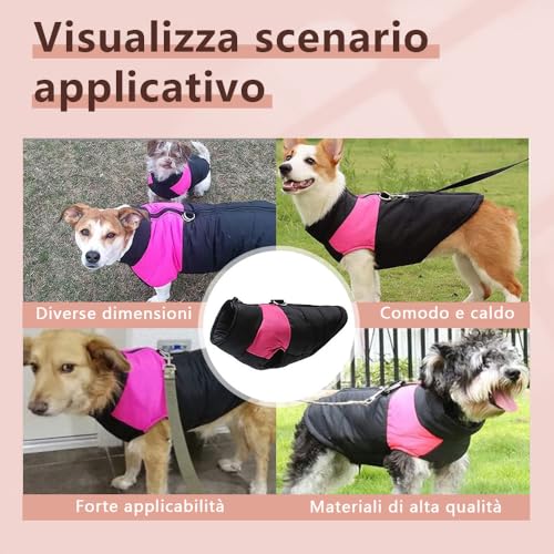 Voarge Winter Warm Pet Hund Kleidung, wasserdichte Hundemanteljacke, Haustier Kleidung Winterjacke Hunde Mantel für Kleine Mittlere Große Hunde (Rosa, S)