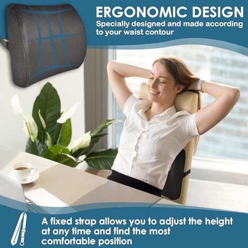 HomDSim-Memory-Foam-Lumbar-Cushion-Lower-Back-Support-Pillow-Posture-Correcting-Car-Seat-Home-Office-Chair-Black