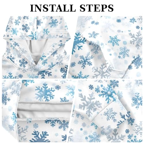 Kids Hoodies Sweaters Christmas Xmas Snowflake Hooded Sweatshirts with Big Pockets for Boys Girls B04003953