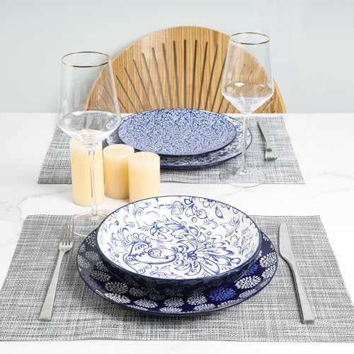 Selamica Ceramic Dinnerware Sets, Scratch Resistant Plates and Bowls Sets, Microwave and Dishwasher Safe, Gift - Image 5