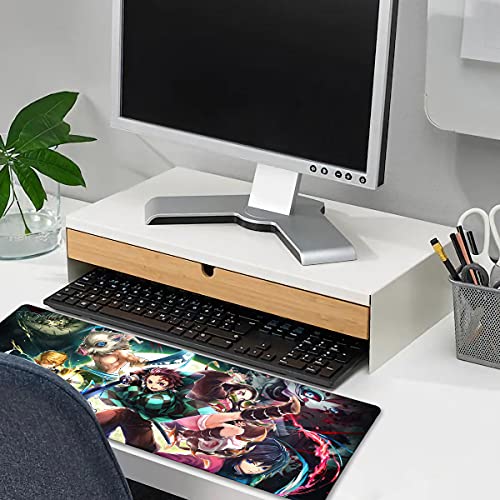 Large Mouse Pad For Demon Slayer - Non Slip Rubber Base Gaming Anime Mouse Pad For Computer | Kimetsu No Yaiba 11.8 X 31.5In Home Office Long Mouse Mat #TOP5