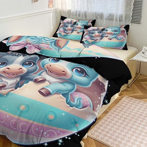 XBCLLVY Donkey Easter Egg Comforter Set 102