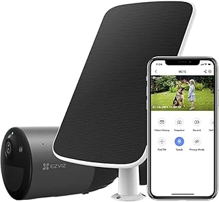 EZVIZ 2K+ Solar Security Outdoor Camera Outdoor Wireless, 270 Days Battery Life, Free 32 GB Storage, Color Night Vision, Person Detection, Two-Way Talk, Waterproof, with Solar Panel (BC1C 4MP Kit)