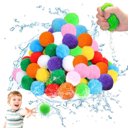 Bombe d'acqua Riutilizzabili, 45 Palloncini Acqua, Palle di Bombe D'acqua, Mini Palline con Spruzzi D'acquap, Morbide Palline D'acqua in Colori Vivaci per Spiaggia Piscina e Giardino Bambini e Adulti