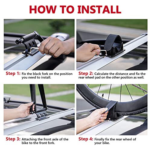 ALAVENTE Universal Quick Release Bike Front Fork Mount Bracket Set Bicycle Stand Holder Car Rack Carrier for Most Vehicle Truck Pickup Bed Storage Travelling Riding Supplies - Thumbnail 6