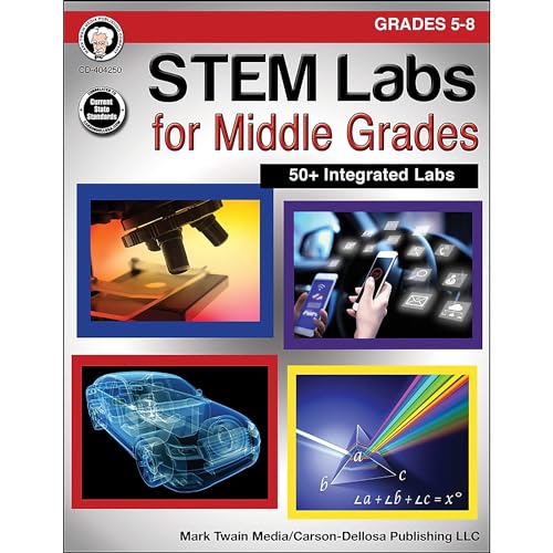 Mark Twain Middle School STEM Labs Activity Book, Science Workbook for Grades 5-8 With 50+ Integrated Activities,...