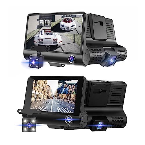 DVR de voiture 3 caméras avec grand écran de 4 pouces pour vision intégrale