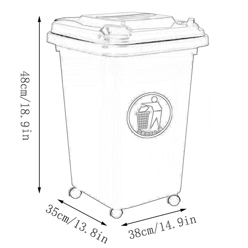 Bidone Spazzatura Esterni Ruote Grandi Dimensioni 30L 50L 100L 120L 240L Coperchio Ruote Esterno Giardino Garage Terrazza(Blue,30L)
