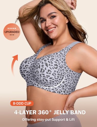 Image of LetsJoli Bras for Women Supportive Wireless Push Up Bra Full Coverage No Underwire Seamless Plus Size for Older Women