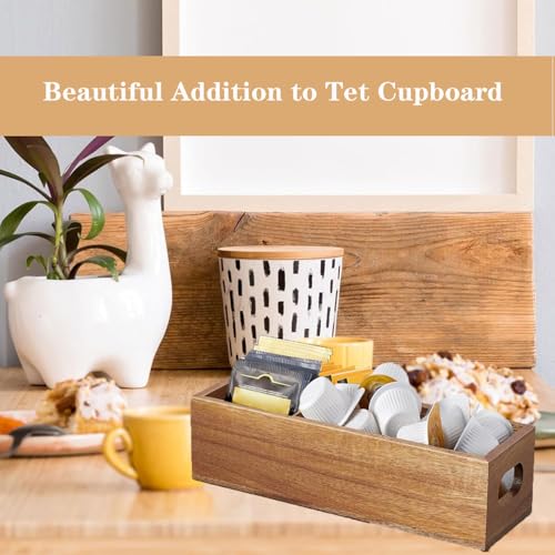 Image of Wooden Tea Bag Organizers, Tea packet Storage Boxes, Tea Caddy for Tea Bags Chest, Teabag Holder Containers, Teabox Station Display, Organizador De Tes Caja Para Te, 3 Compartments (Wood)