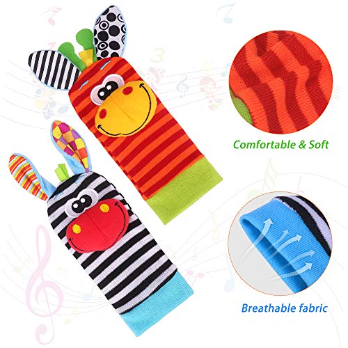 Baby Pols Rammelaars & Voetzoeker Set Zacht Dier Baby Rammelaars Speelgoed voor Meer dan 0 maanden Babyontwikkeling 4… - Image 8