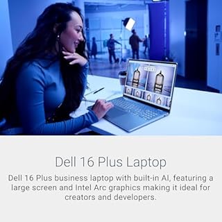 Dell 16 Plus Laptop Copilot+ DB16250, 16” 16:10 2.5K (2560x1600) Intel Core Ultra 7 256V, Intel Arc Graphics, 16GB RAM, 512GB SSD, Win 11 Home 24, Backlit Keyboard, Fingerprint Reader, Ice Blue