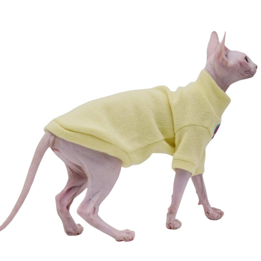 Sphynx Cat Clothes Autumn and Winter Thickened Warm Quilted Vest Shirt Hairless Cat Clothes Devon Cat Bottoming Shirt Pet ...