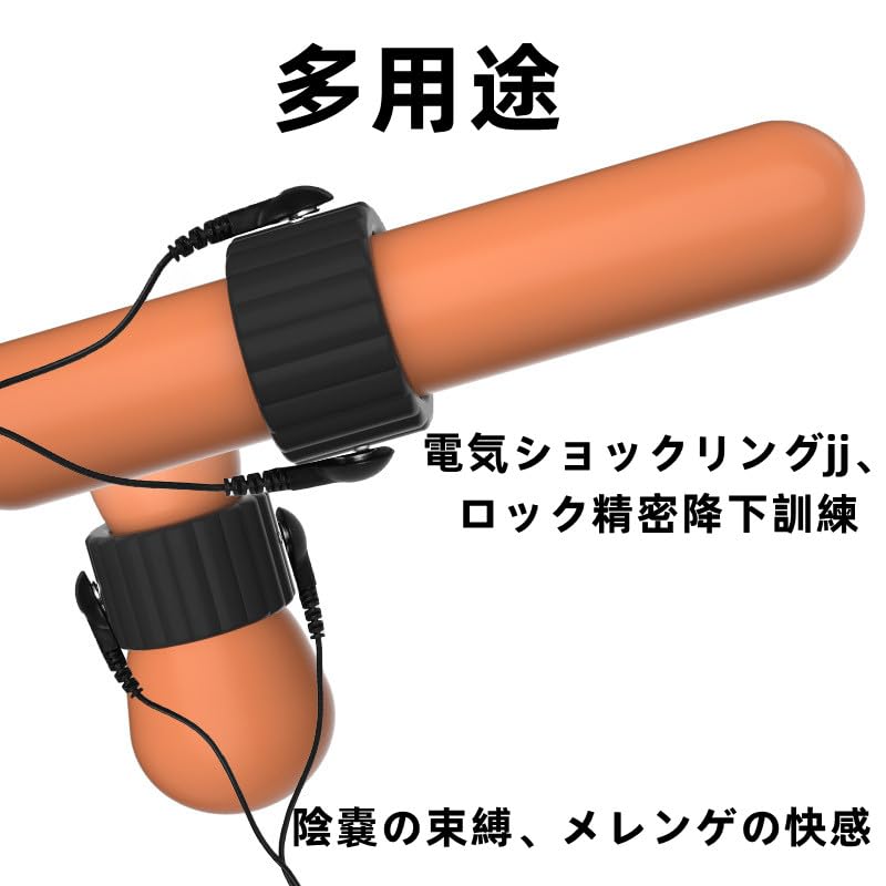 コックリング 電気ショック ペニスリングペニス拘束具 男性用 シリコン 電動バイブ sm拘束具組み合わせセット 大人のおもちゃ アダルトグッズ (組み合わせセット D) - 画像6