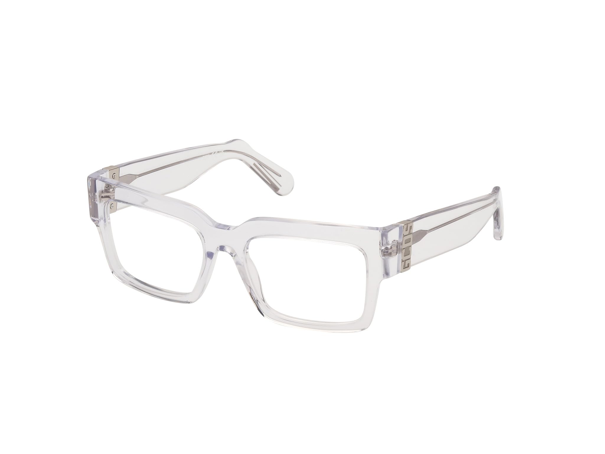 GCDS Brille mit Sehstärke für Unisex optional mit Sonnenbrillentönung oder Blaulichtfilter, Quadratisch, gefertigt aus Acetat, Modell: GD5023 (inklusive Brillenetui)