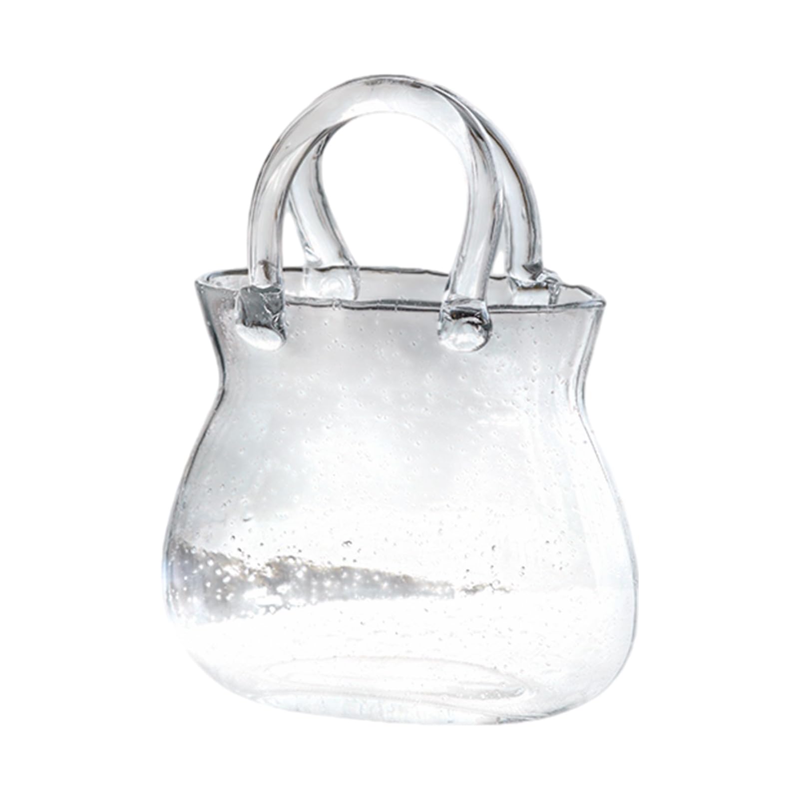 Tsophreniq Vases Centerpiece Glass Handbag Decoration for Home Decoraion Birthday Wedding Housewarming Gift Clear Flower Jar