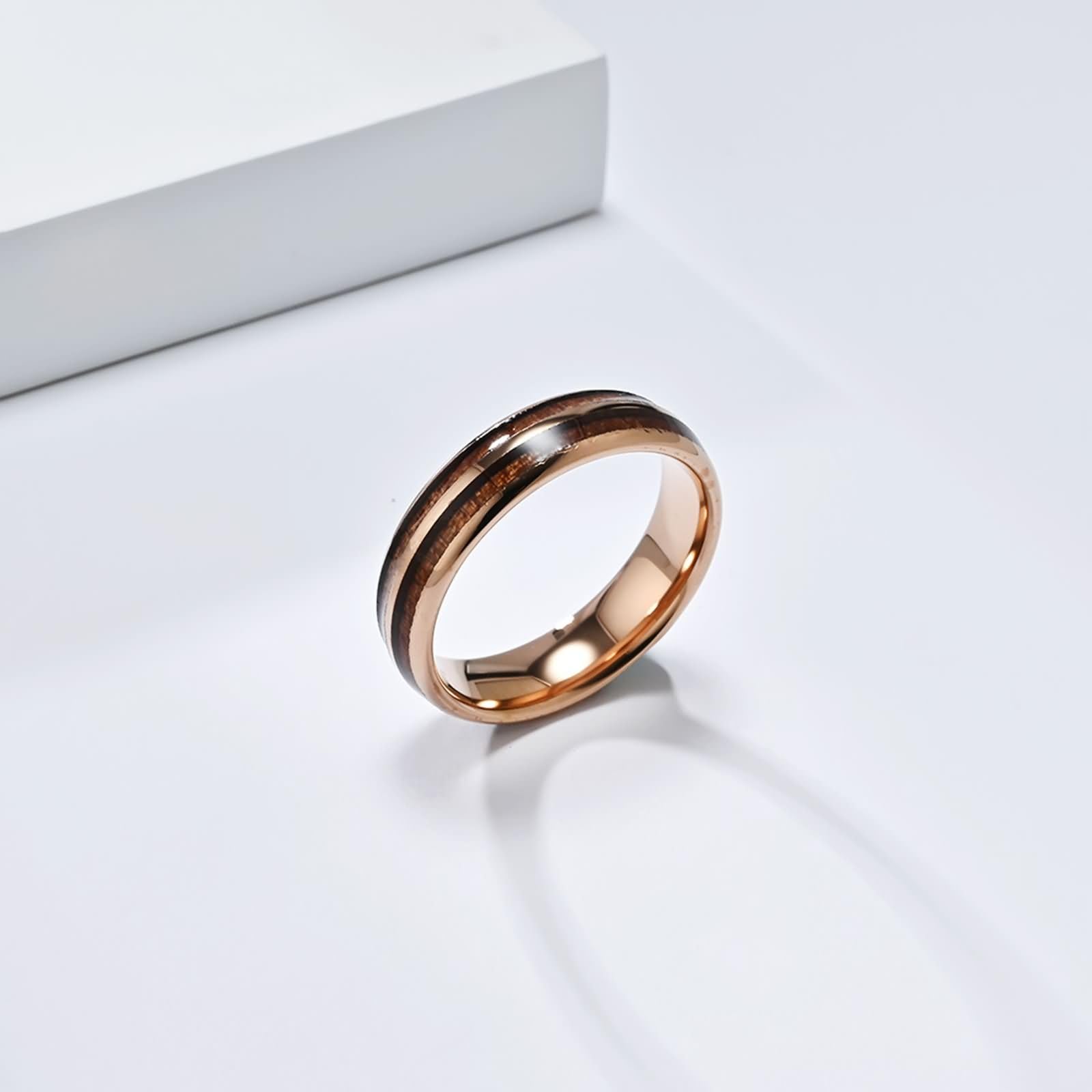 Anillos Hombre Mujer Tungsteno para Grabar, 6MM/8MM con Grano de Madera, Hombre Anillo Plata