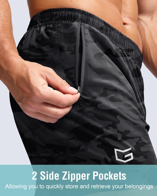 Image of G Gradual Men's Athletic Running Shorts with Zipper Pockets Quick Dry 7 inch / 5 inch / 9 inch Workout Gym Shorts for Basketball Hiking