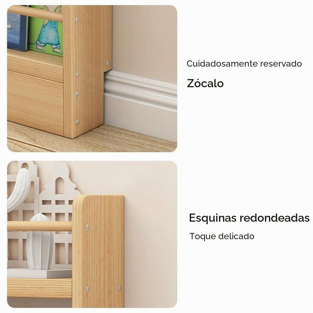 Librerías de Piso Estantes de exhibición Estantería Delgada de Madera Maciza de 10 cm Estante para Libros Organizador Estante de Almacenamiento Estante de Pared para Dormitorio,Sala de Estar
