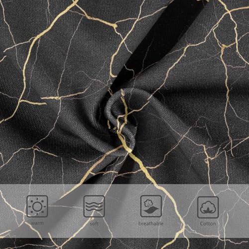 Joisal Chic Gold Vein Black Minimalist Cute Panties Girl Toddler Underwear Floral Cotton Stylish Kids Undies Briefs 2t3