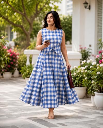 Image of Women's South Cotton Printed Short Top with Skirt