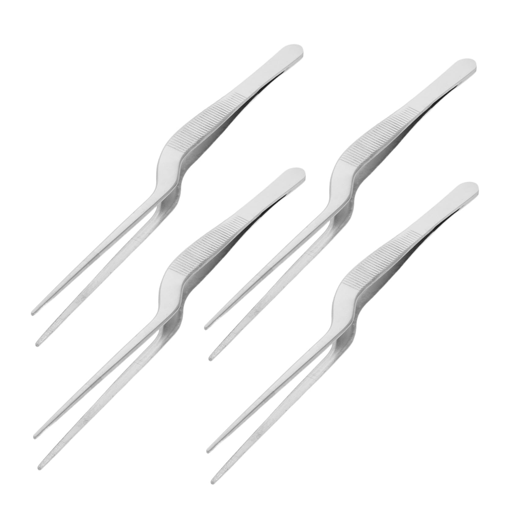 Pinzas de Acero Inoxidable con Punta Curva para Limpieza Segura de Oídos, Acabado Suave y Paquete de 4 Unidades para Uso Doméstico Viajes