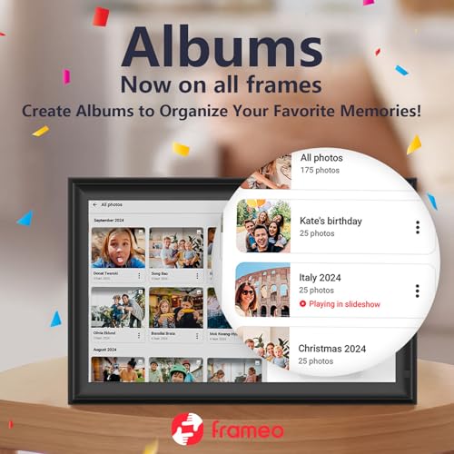 Image of 64GB 15.6inch FRAMEO Digital Photo Frame with 1920x1080 FHD IPS LCD Touch Screen, Dual-WiFi Share Photos & Videos Via Frameo App, Support USB Drive /SD Card Extend Storage, Motion Sensor, Auto-Rotate