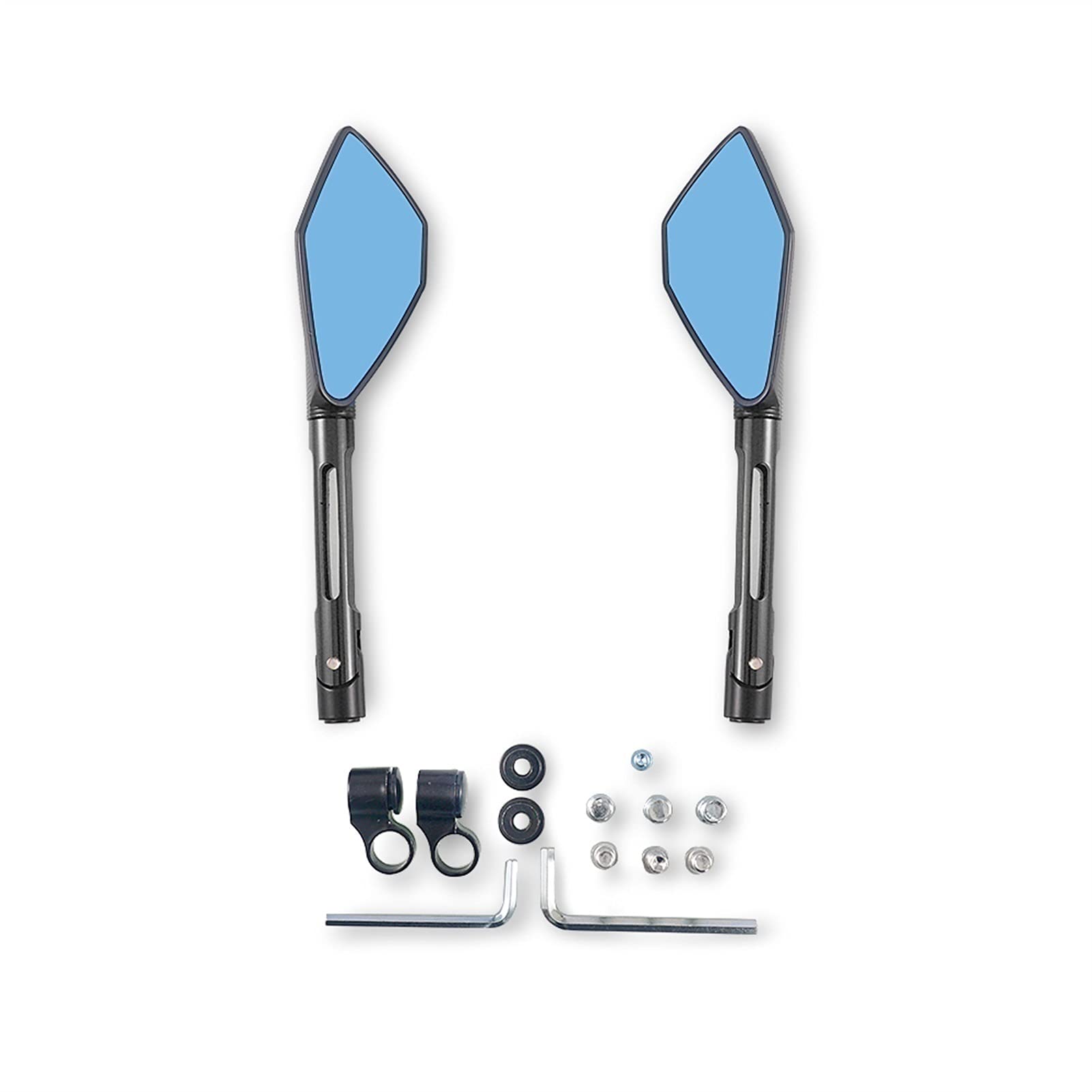 Accessoires Moto CNC Rétroviseurs en Aluminium Verre Bleu pour Aprilia Tuono Mana Dorsoduro Shiver Pegaso SXV Scarabeo Sportcity SR50R Rétroviseur (Color : Le Noir)