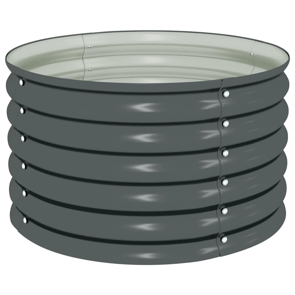 Vidaxl Garden Raised Bed 80X80x44cm Galvanised Steel Grey Flower Pot Planter