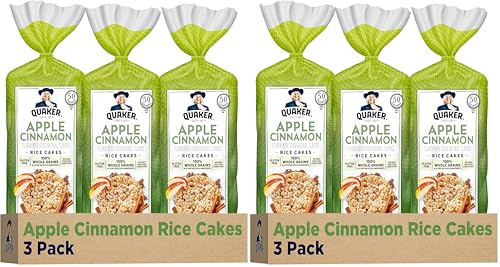 Quaker Large Rice Cakes,Apple Cinnamon,(Pack of 6)