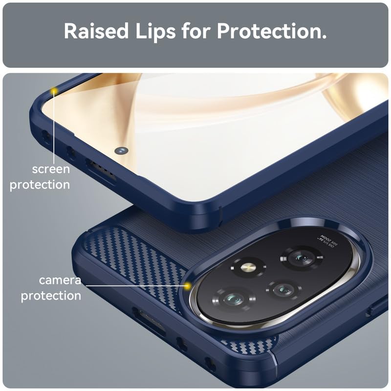 Image of Hybrid Carbon Fiber Back Case for Honor 200 (Blue)
