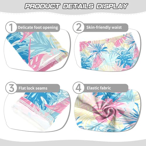 Tropical Tree Leaf Girls Leggings,Workout Leggings for Girls Toddler Athletic Leggings Size for 3-10T3