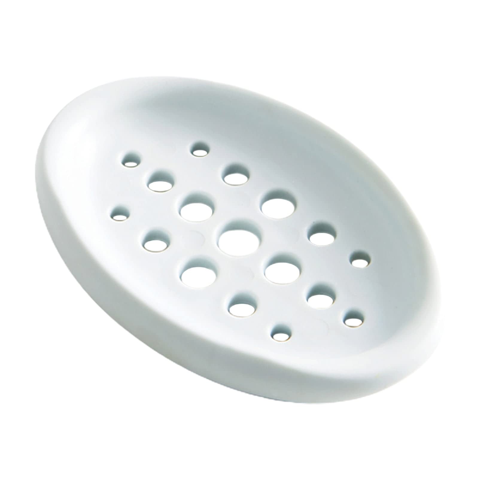 Leeonz 1PCS Soap Holder Tray with Drain Holes Bathroom Kitchen Soap Clean Sponge Silicone Drainer Dish (Blue)