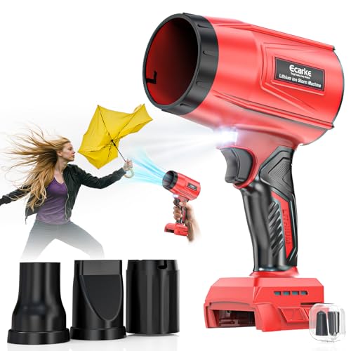 Ecarke Cordless Electric Leaf Blower Compatible with Mil-Waukee 18V Batteries 80000rpm Brushless Motor 60m/s Air Speed & 850g Air Pressure for Removing Leaves Dust (Tool Only)-Red