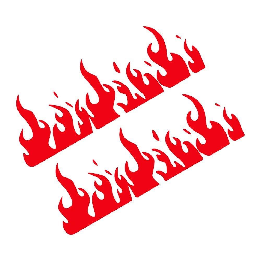 Dabhuoc Glossy Red Burning Stereoscopic Flame Car Stickers Car Vinyl Decal Waterproof Vehicles Motorcycle(,33X11.3cm)
