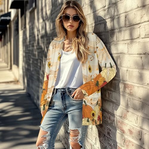 Image of Biyejit Women's Long Sleeve Open Front Cardigan Casual Loose Lightweight Cardigans with Pockets Drape Cardigan
