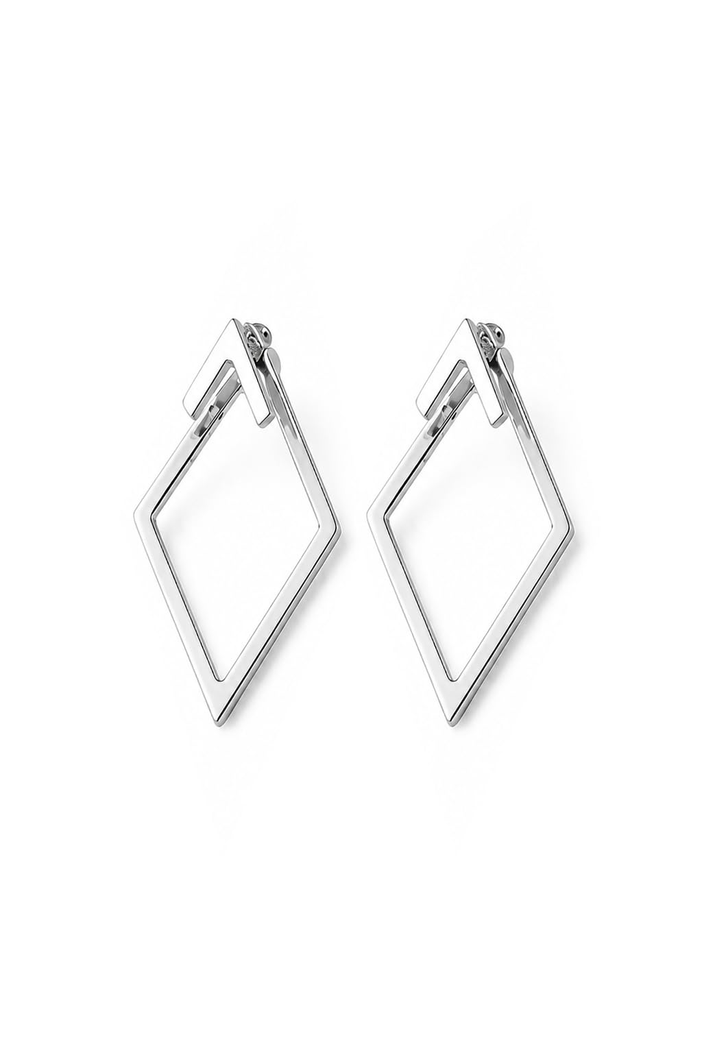 Orecchini da donna in argento con cut-out, in acciaio inox, ipoallergenici, geometrici ed eleganti